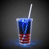 LED Patriotic Double Wall 16 oz. Cup
